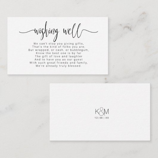 Eenvoudig minimalistisch, mooi zwart ID523 Informatiekaartje (Voorkant / Achterkant)