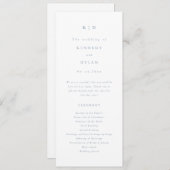 Eenvoudig minimalistisch mosterdblauw huwelijk programmakaart (Voorkant / Achterkant)