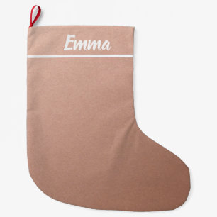 Eenvoudig minimalistisch naamscript Roos Gold Grote Kerstsok
