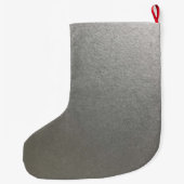 Eenvoudig minimalistisch naamscript Silver Grote Kerstsok (Achterkant)