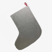 Eenvoudig minimalistisch naamscript Silver Grote Kerstsok (Achterkant (Hangend))