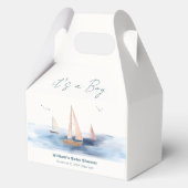 Eenvoudig minimalistisch nautisch zeilboot Baby sh Bedankdoosjes (Voorkant)