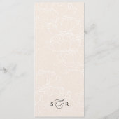 Eenvoudig Minimalistisch Neutral Blush Wedding Din Menu (Achterkant)