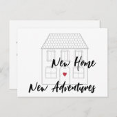 Eenvoudig minimalistisch nieuw home script verplaa aankondigingskaart (Voorkant / Achterkant)