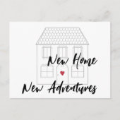 Eenvoudig minimalistisch nieuw home script verplaa aankondigingskaart (Voorkant)