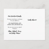 Eenvoudig minimalistisch nieuw home script verplaa aankondigingskaart (Achterkant)