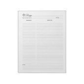 Eenvoudig minimalistisch Notitieblok voor champign (Linkerzijde)