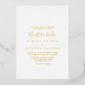 Eenvoudig minimalistisch Nuestra Boda Wedding Folie Uitnodiging (Voorkant)