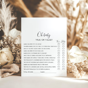 Eenvoudig minimalistisch Oh-Baby shower spel