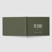 Eenvoudig minimalistisch olive Green Modern Weddin Gastenboek (Volledig)