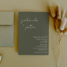 Eenvoudig minimalistisch olive Green Modern Weddin