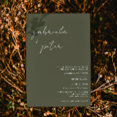 Eenvoudig minimalistisch olive Green Modern Weddin Kaart