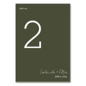 Eenvoudig minimalistisch olive Green Modern Weddin Kaart (Achterkant)