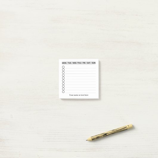 Eenvoudig minimalistisch om lijst te doen post-it® notes (Op bureau)