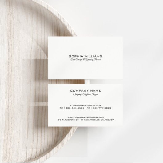 Eenvoudig minimalistisch ontwerp Aangepaste zwarte Visitekaartje