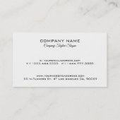 Eenvoudig minimalistisch ontwerp Aangepaste zwarte Visitekaartje (Achterkant)