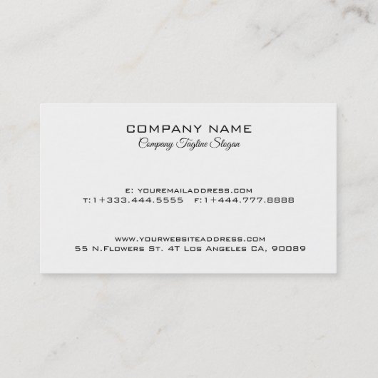 Eenvoudig minimalistisch ontwerp Aangepaste zwarte Visitekaartje (Achterkant)