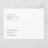 Eenvoudig minimalistisch ontwerp Save the Date-ans Uitnodiging Briefkaart (Achterkant)