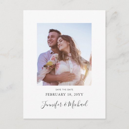 Eenvoudig minimalistisch ontwerp Sparen het Briefk Uitnodiging Briefkaart (Voorkant)