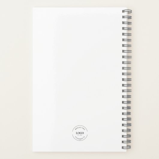 Eenvoudig minimalistisch op maat gemaakt logo merk notitieboek (Achterkant)