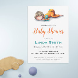 Eenvoudig minimalistisch Oranje Baby Kaart