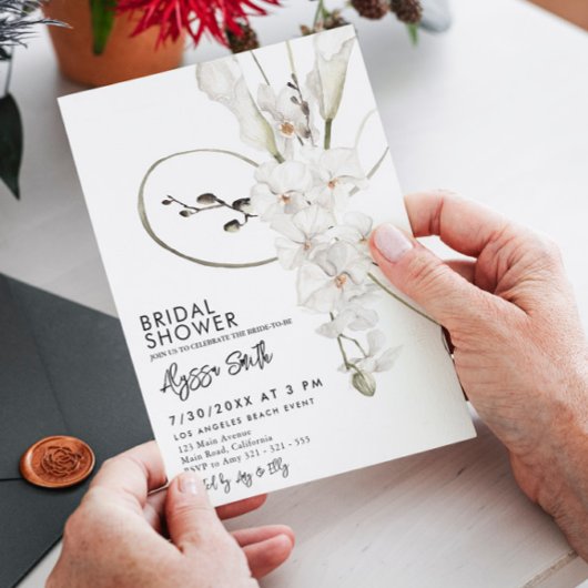 Eenvoudig minimalistisch orchidee legant Vrijgezel Kaart