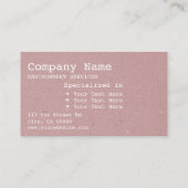 Eenvoudig minimalistisch oud roze kraftpapier visitekaartje (Achterkant)