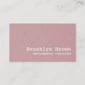 Eenvoudig minimalistisch oud roze kraftpapier visitekaartje (Voorkant)