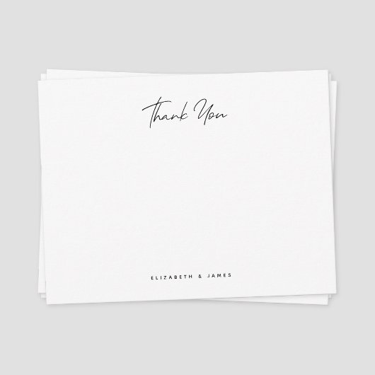Eenvoudig minimalistisch paar bedankt notitiekaartje