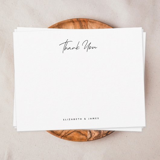Eenvoudig minimalistisch paar bedankt notitiekaartje