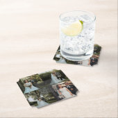 Eenvoudig minimalistisch paar foto's collage bruil kartonnen onderzetters (Insitu)