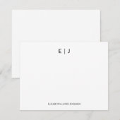 Eenvoudig minimalistisch paar Initialen op maat Notitiekaartje (Voorkant / Achterkant)