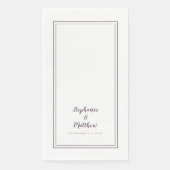 Eenvoudig minimalistisch Paars bruiloft chassis Servet (Voorkant)