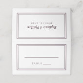 Eenvoudig minimalistisch Paars chassis voor bruilo Plaatskaartje (Buitenkant ongevouwen)