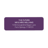 Eenvoudig minimalistisch Paars retouradres Etiket (Voorkant)