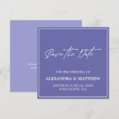 Eenvoudig Minimalistisch Paars Save The Date (Voorkant / Achterkant)