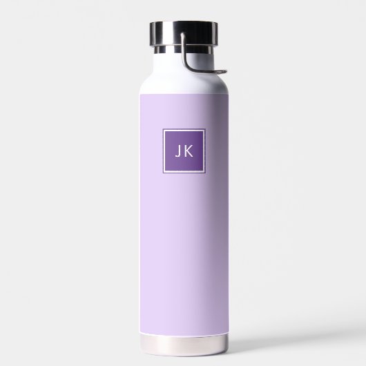 Eenvoudig minimalistisch Paarse monogram Initialen Waterfles (Links)
