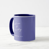 Eenvoudig minimalistisch periwinkle Blue Wedding Mok (Voorkant links)