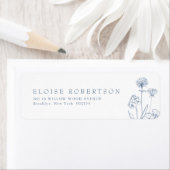 Eenvoudig minimalistisch Periwinkle Wildflower-adr Etiket (Insitu)