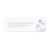 Eenvoudig minimalistisch Periwinkle Wildflower-adr Etiket (Voorkant)