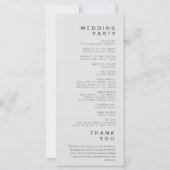 Eenvoudig minimalistisch platina huwelijksprogramm (Achterkant)