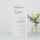 Eenvoudig minimalistisch platina huwelijksprogramm (Staand voorkant)