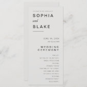 Eenvoudig minimalistisch platina huwelijksprogramm (Voorkant / Achterkant)