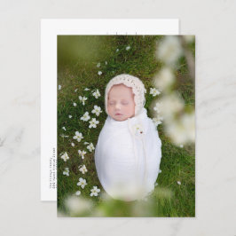 Eenvoudig minimalistisch portret foto-Baby aankond Briefkaart
