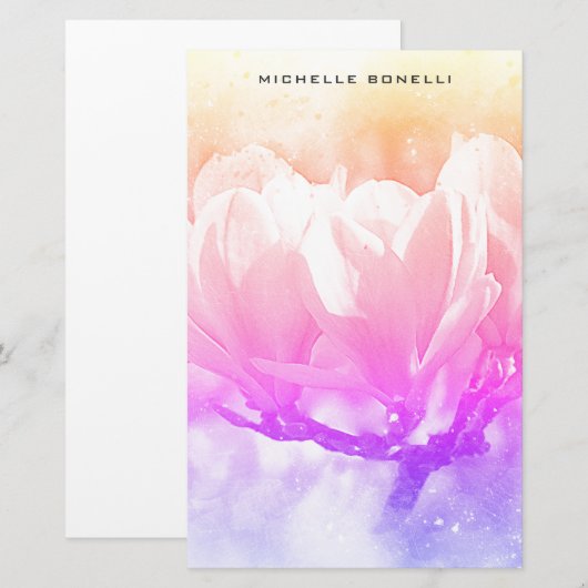 Eenvoudig Minimalistisch Professioneel Bloemontwer Briefpapier (Voorkant / Achterkant)