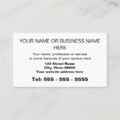 Eenvoudig minimalistisch professioneel Visitekaart Visitekaartje (Achterkant)