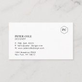 Eenvoudig minimalistisch professioneel Visitekaart Visitekaartje (Achterkant)