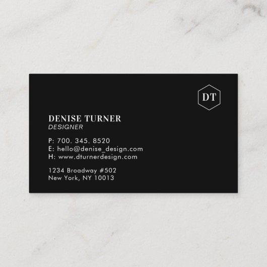 Eenvoudig minimalistisch professioneel Visitekaart Visitekaartje (Achterkant)