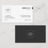 Eenvoudig, minimalistisch, professioneel, wit, uni visitekaartje (Voorkant / Achterkant)