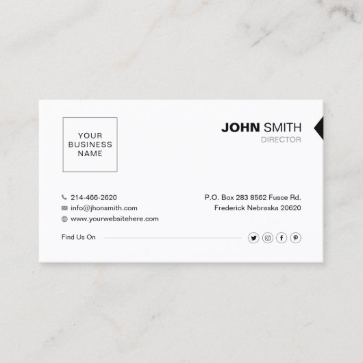 Eenvoudig, minimalistisch, professioneel, wit, uni visitekaartje (Voorkant)